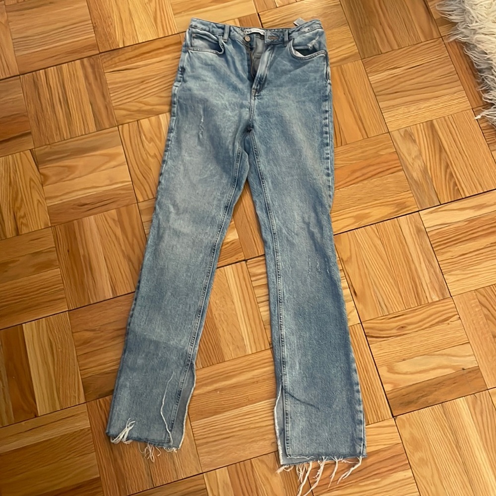 Zara split leg flare jeans